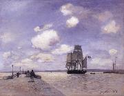 Johan Barthold Jongkind The Jetty at Honflewr oil